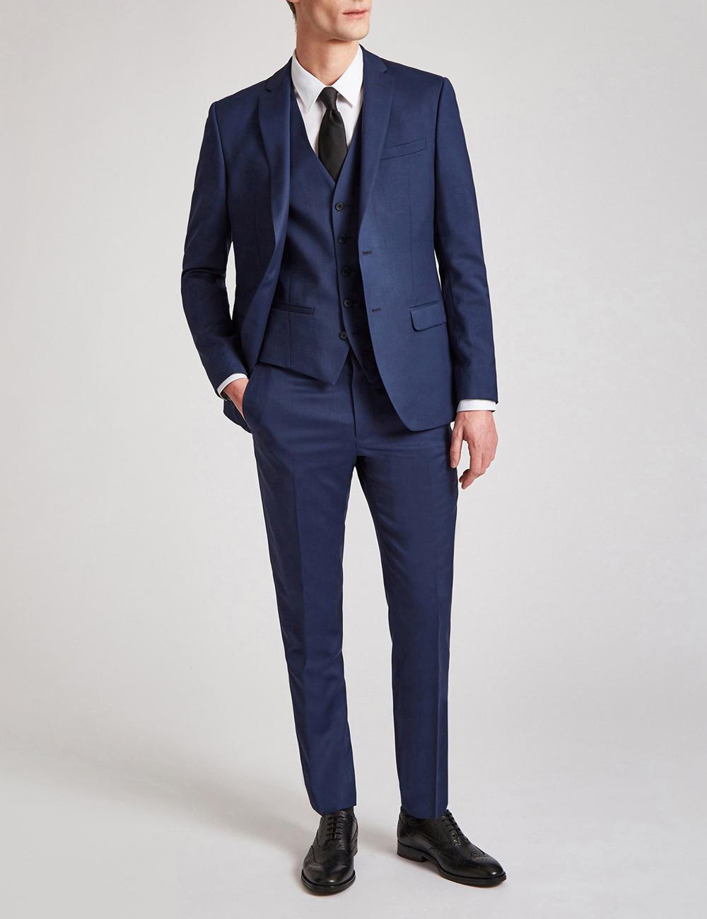 Blue Ted Baker FINLAYTS - Twill Wool Slim Fit Suit Men Trousers | Canada  SBF-740539