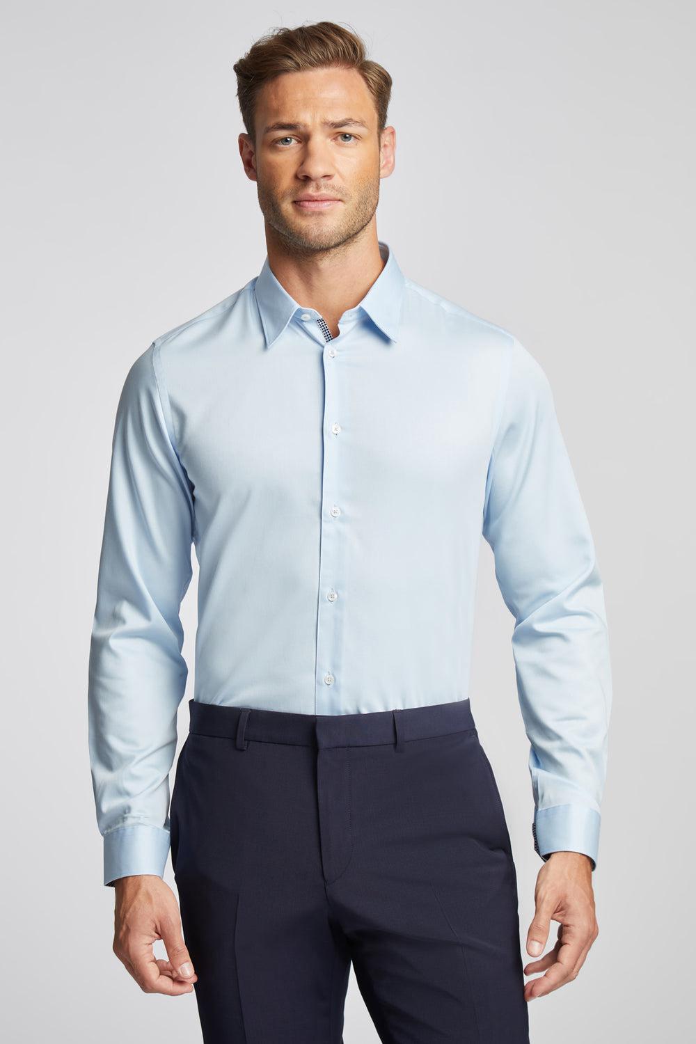 Blue Ted Baker ISLA - Slim Fit Pure Cotton Men Formal Shirts | Canada  XDL-168507