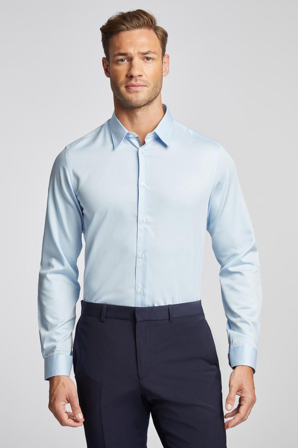 Blue Ted Baker ISLA - Slim Fit Pure Cotton Men Formal Shirts | Canada  XDL-168507