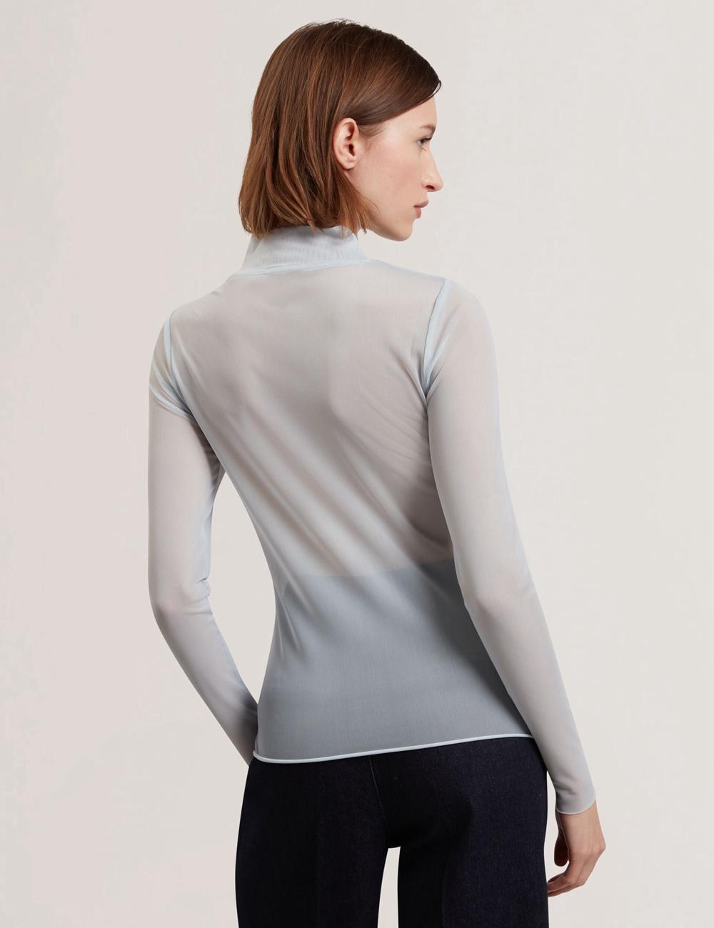 Blue Ted Baker PIPYA - Floral High Neck Long Sleeve Mesh Women Tops | Canada  PFK-980347