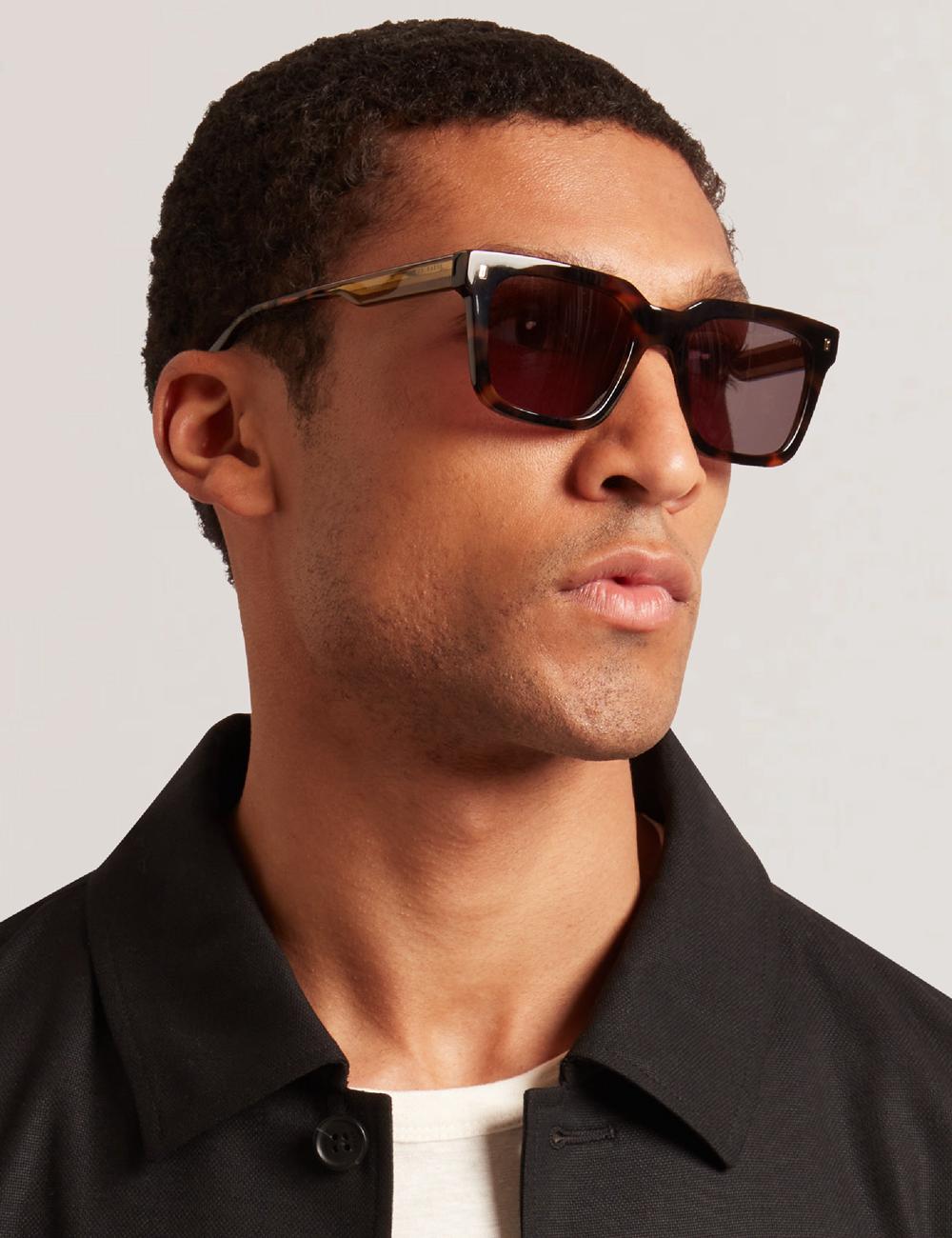 Brown Ted Baker CAIN - Chunky Square Two Tone Men Sunglasses | Canada  SMW-425039
