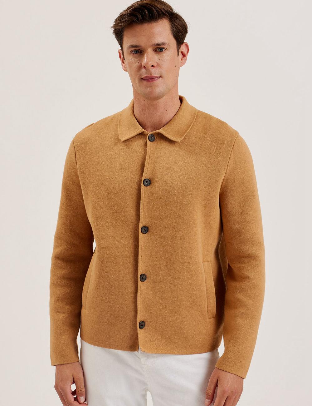 Brown Ted Baker FREDER - Knitted Cotton Blend Men Overshirts | Canada  YZD-342061