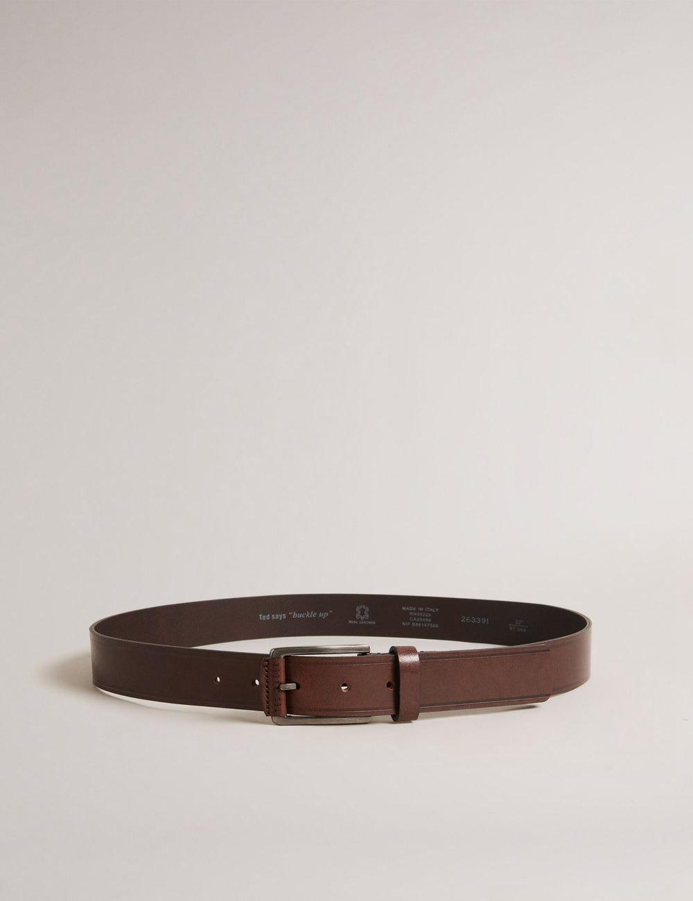 Brown Ted Baker LINDED - Debossed Detail Smooth Leather Men Belts | Canada  TNS-869350