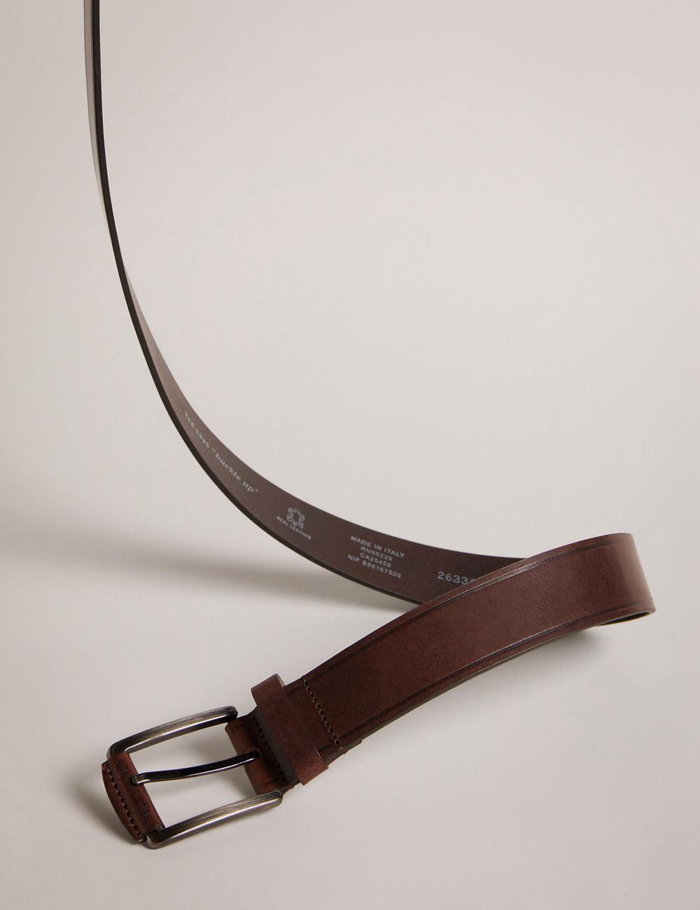 Brown Ted Baker LINDED - Debossed Detail Smooth Leather Men Belts | Canada  TNS-869350