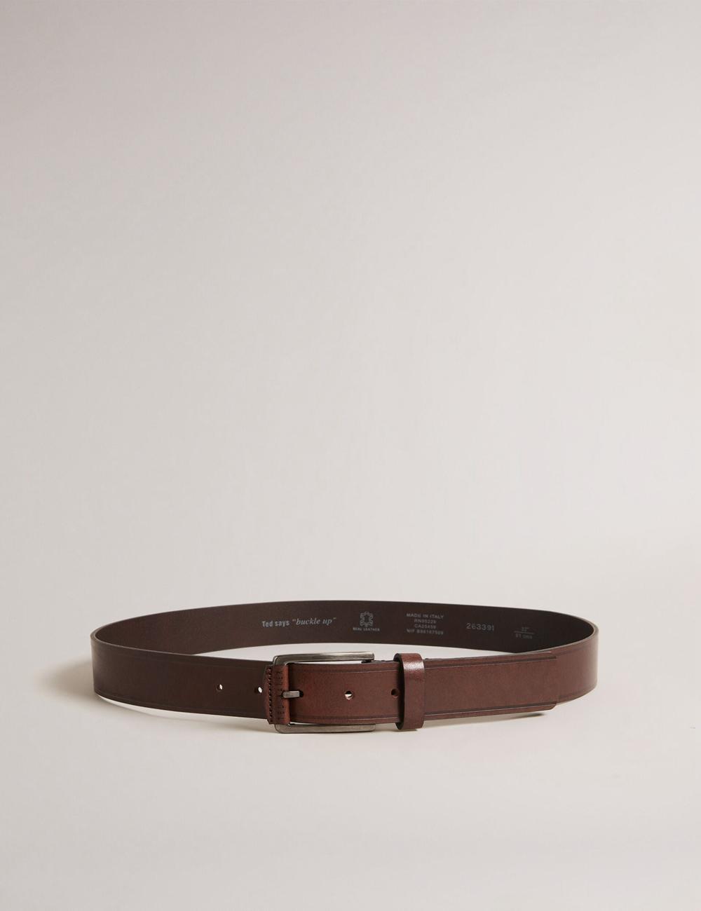 Brown Ted Baker LINDED - Debossed Detail Smooth Leather Men Belts | Canada  TNS-869350