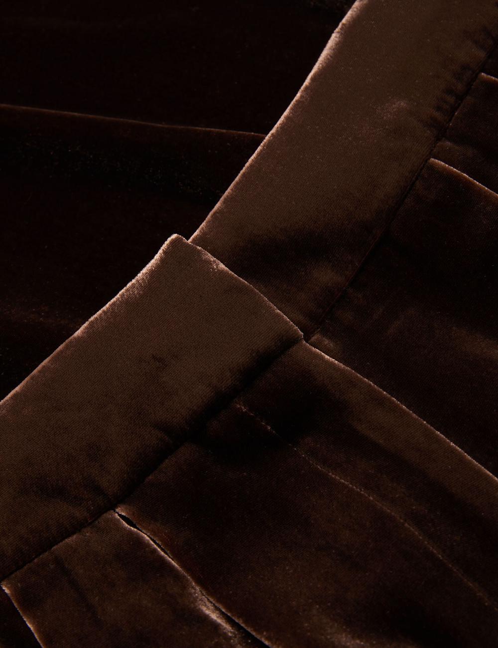 Brown Ted Baker MOMIJIT - Velvet Pleated Wide Leg Women Trousers | Canada  UQN-210486
