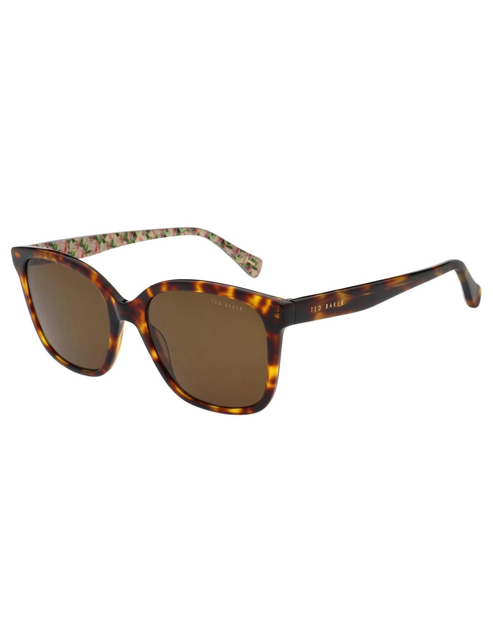 Brown Ted Baker SHANEY - Classic Square Print Detail Women Sunglasses | Canada  XQR-537209