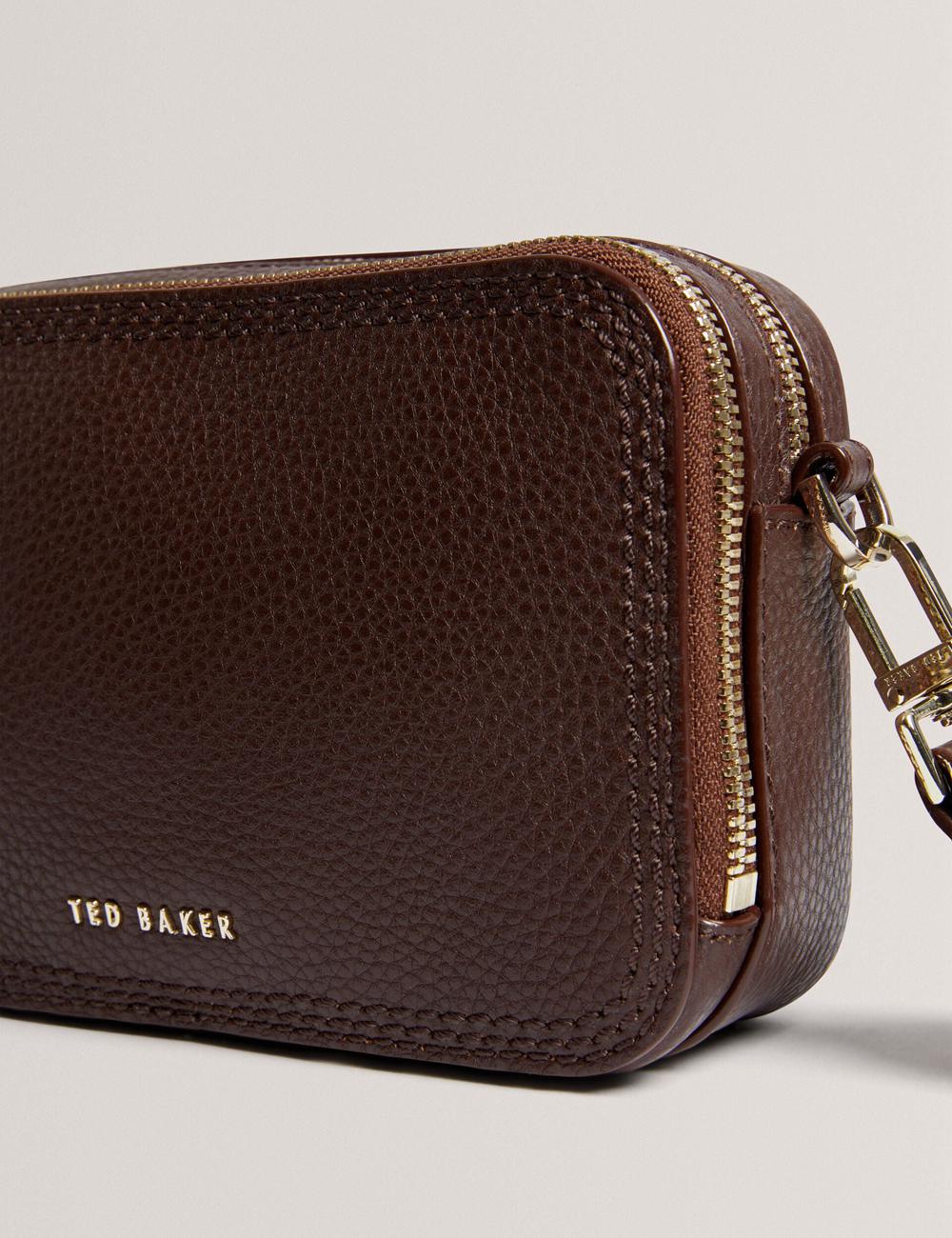 Brown Ted Baker WILLSA - Branded Webbing Mini Leather Camera Women Camera Bag | Canada  FZX-539624