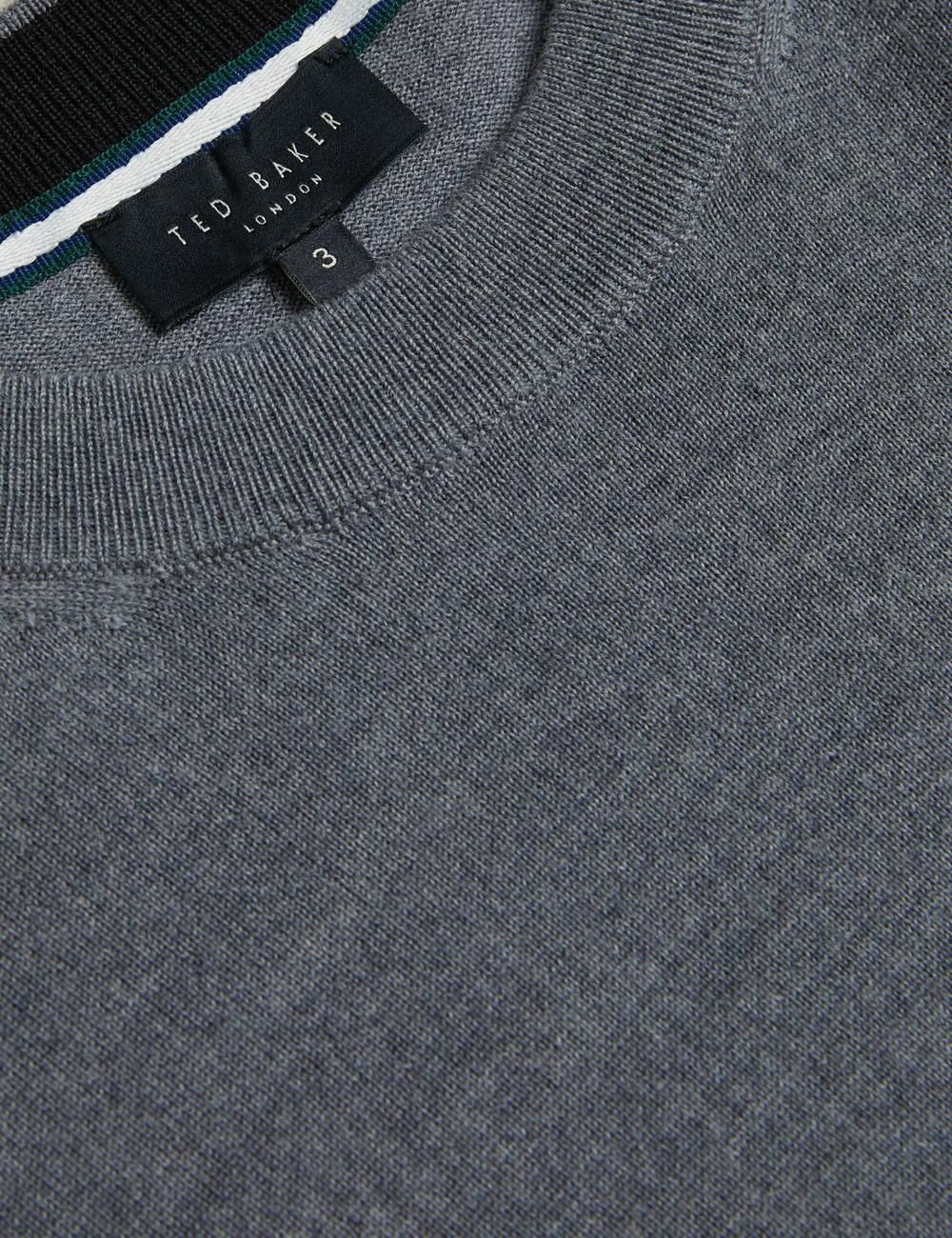 Charcoal Ted Baker CARNBY - Pure Wool Crew Neck Men Jumpers | Canada  ZTX-865327
