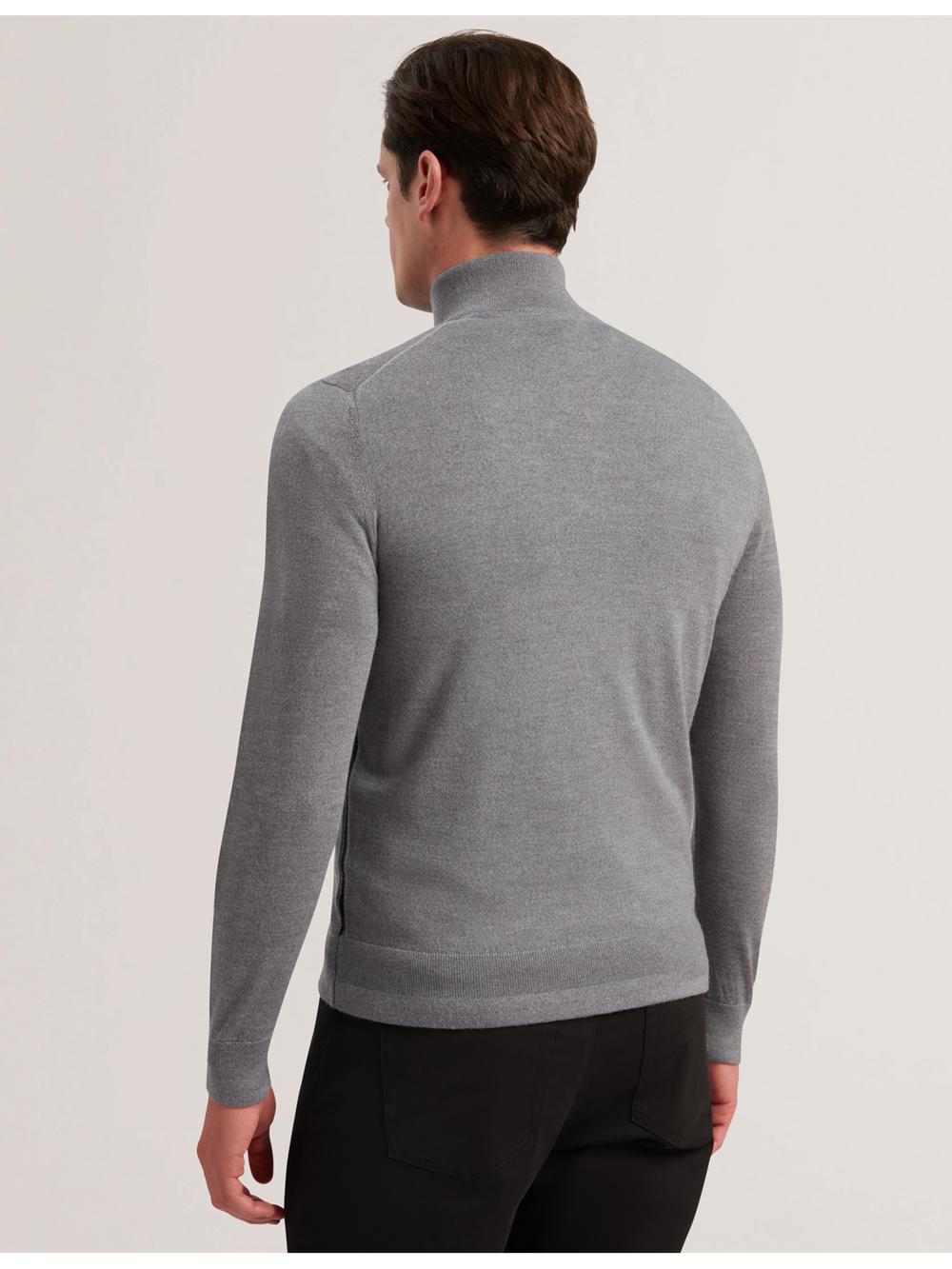 Charcoal Ted Baker LIMEHAS - Wool Quarter Zip Funnel Neck Men Jumpers | Canada  PGK-758496