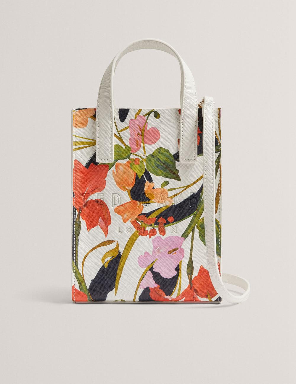 Cream Ted Baker FLOWEIA - Floral Faux Leather Mini Women Tote Bags | Canada  IWQ-032415