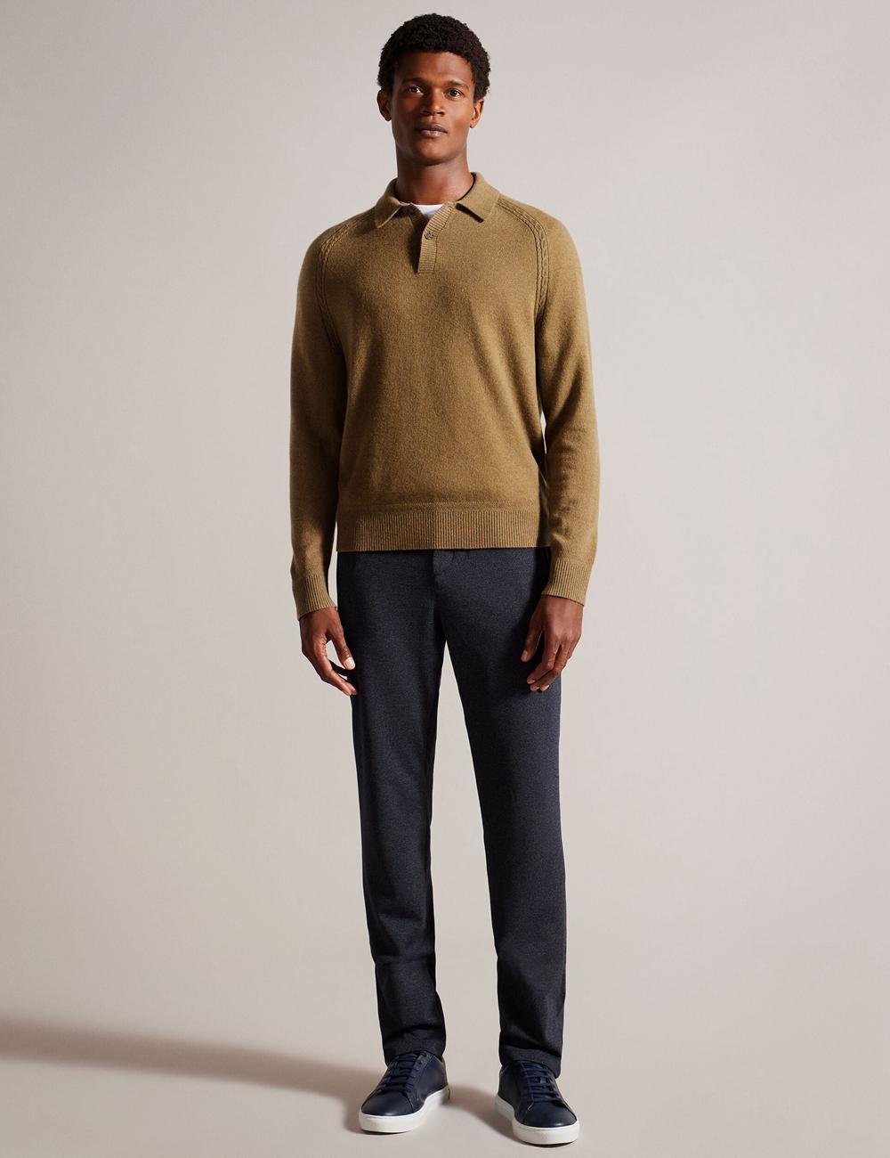 Dk-Brown Ted Baker KAROLT - Cashmere Knit Long Sleeve Top Men Jumpers | Canada  WKC-413208