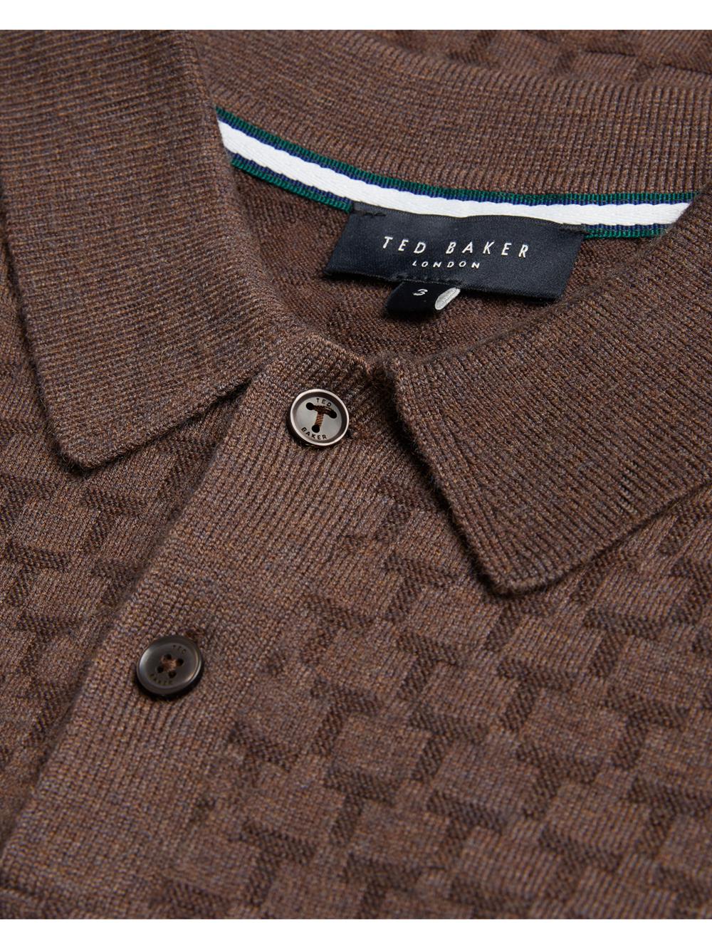 Dk-Brown Ted Baker MORAR - Long Sleeve T Stitch Knitted Men Jumpers | Canada  DBV-316709