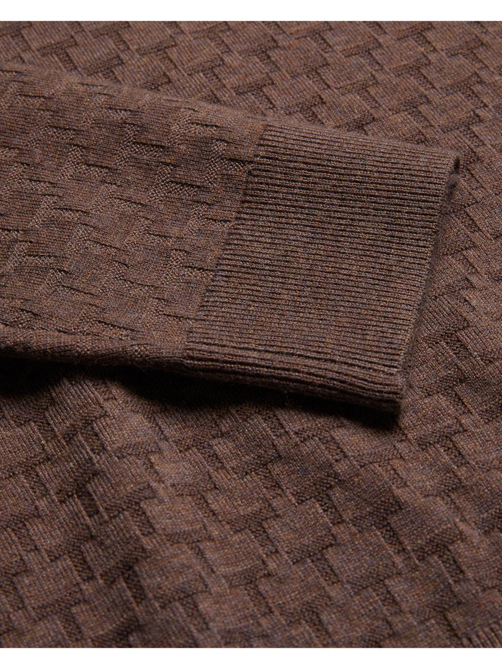 Dk-Brown Ted Baker MORAR - Long Sleeve T Stitch Knitted Men Jumpers | Canada  DBV-316709