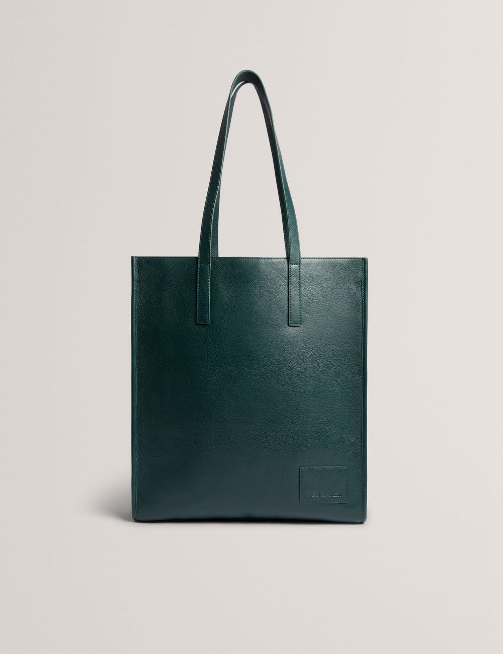 Dk-Green Ted Baker GRIFFIS - Tall Grained Leather Men Tote Bags | Canada  TGM-615290