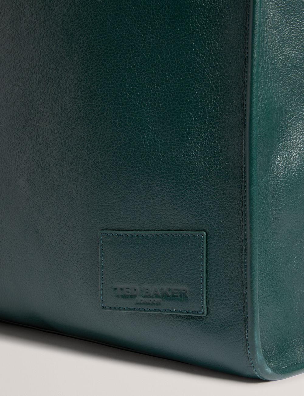 Dk-Green Ted Baker GRIFFIS - Tall Grained Leather Men Tote Bags | Canada  TGM-615290