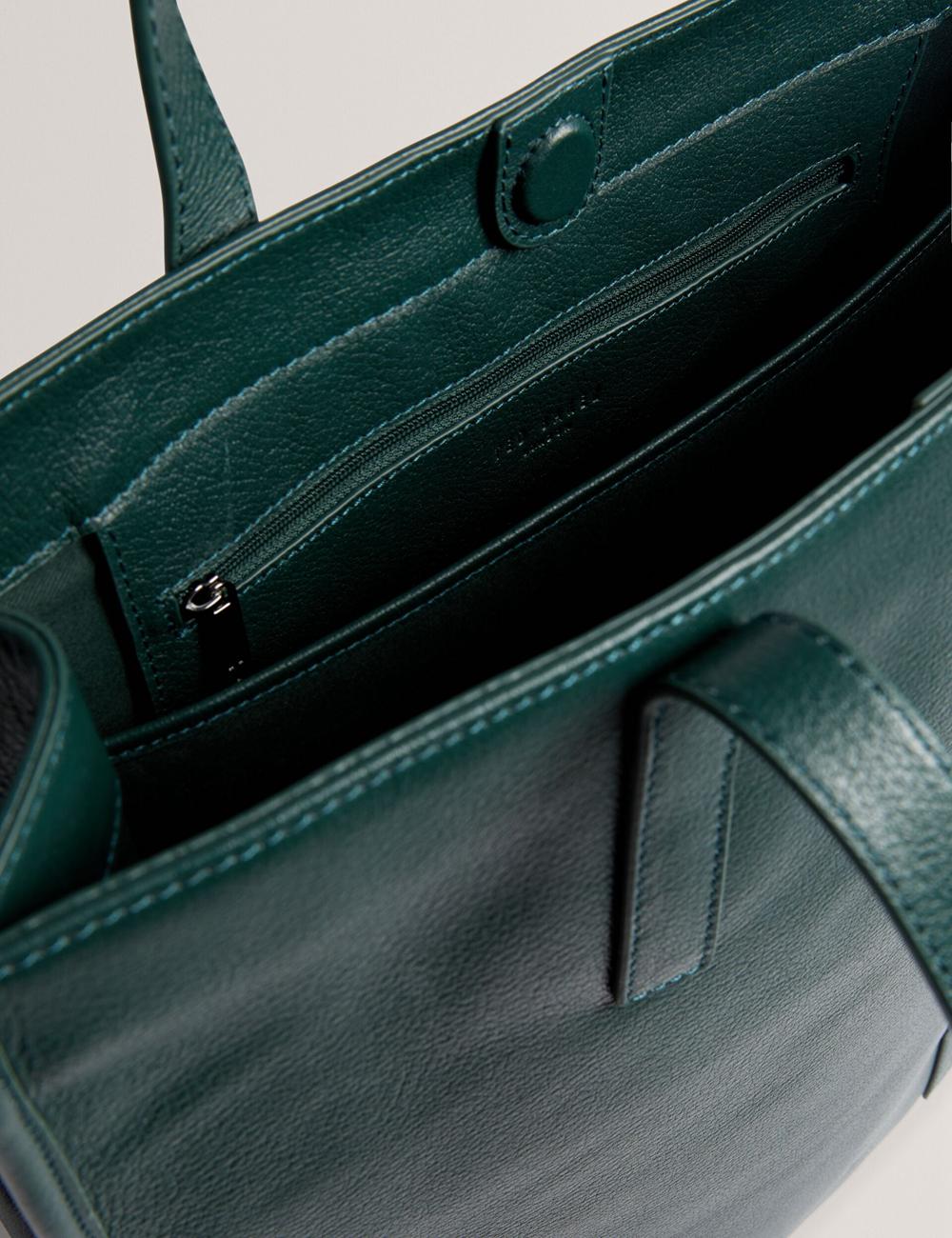 Dk-Green Ted Baker GRIFFIS - Tall Grained Leather Men Tote Bags | Canada  TGM-615290