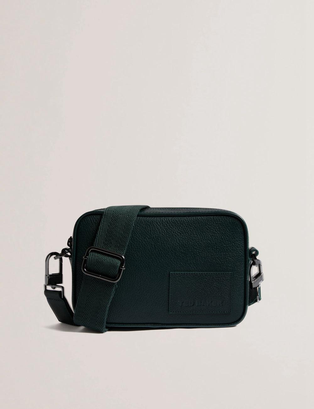 Dk-Green Ted Baker GRIFIN - Grained Leather Crossbody Pouch Men Crossbody Bags | Canada  TJO-360725
