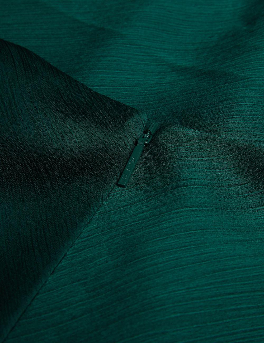 Dk-Green Ted Baker MISRINA - Drape Neck Detail Satin Top Women Jumpers | Canada  ORS-607418