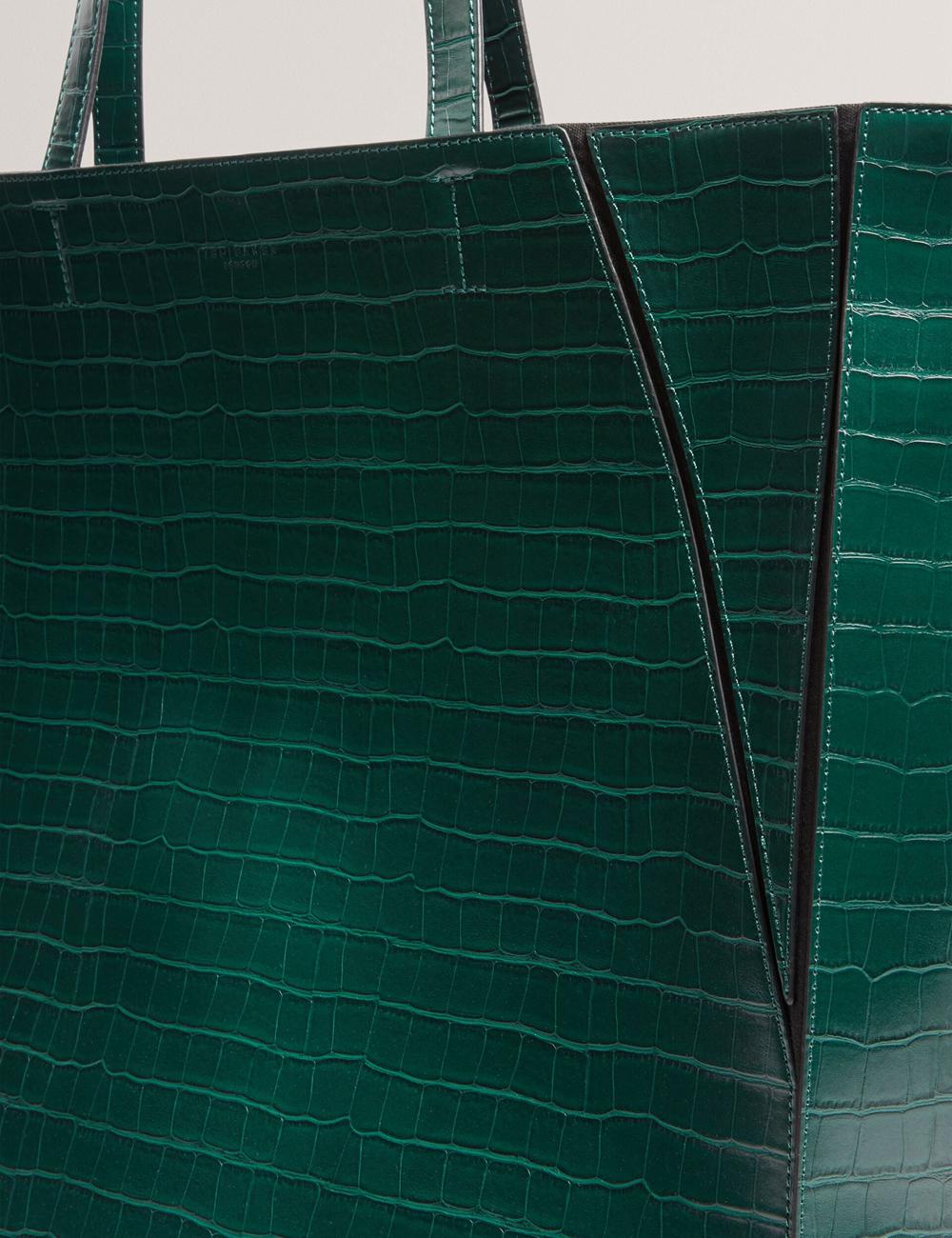 Dk-Green Ted Baker SOPHYNA - Croc Effect Folding Shopper Women Shopper Bags | Canada  QVA-973208
