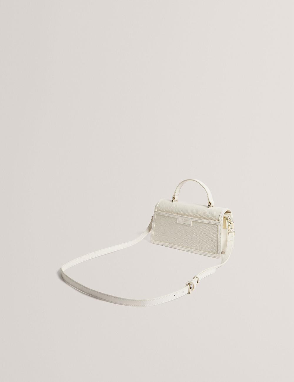 Ecru Ted Baker AUDRIS - Rose Detail Canvas Top Handleuette Women Crossbody Bags | Canada  VBX-905476