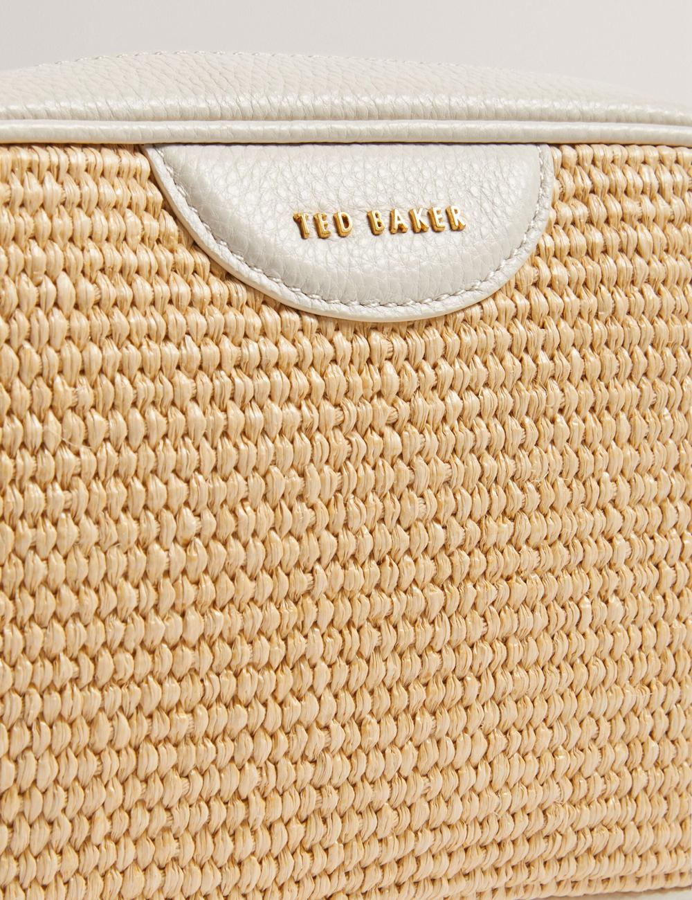 Ecru Ted Baker BARDAS - Faux Raffia Leather Trim Webbing Camera Women Camera Bag | Canada  RCO-470923