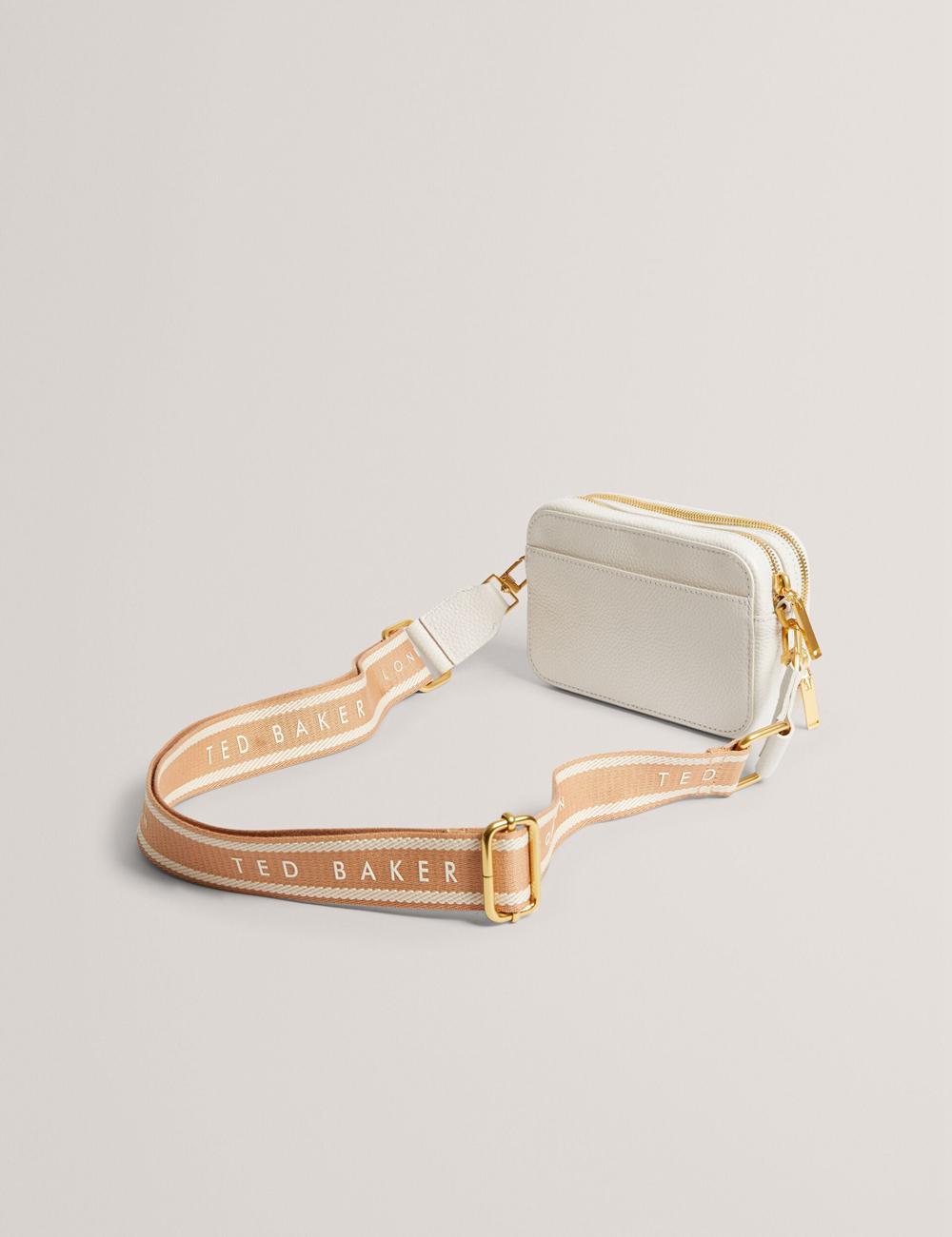 Ecru Ted Baker BARIA - Faux Raffia Leather Trim Mini Camera Women Camera Bag | Canada  EIF-984067