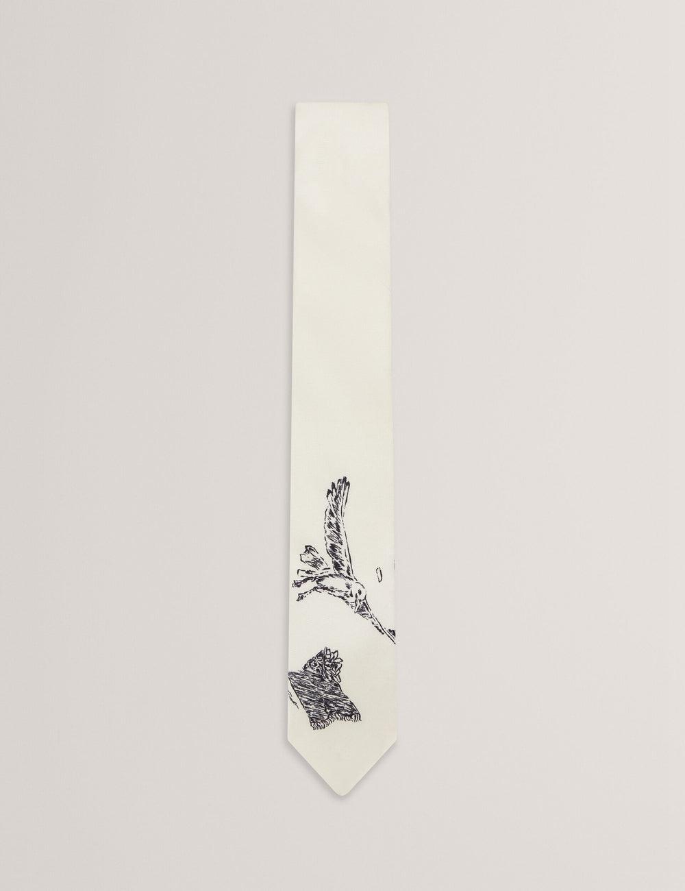 Ecru Ted Baker BENHALL - Seagull Graphic Silk Men Ties | Canada  AGL-540236