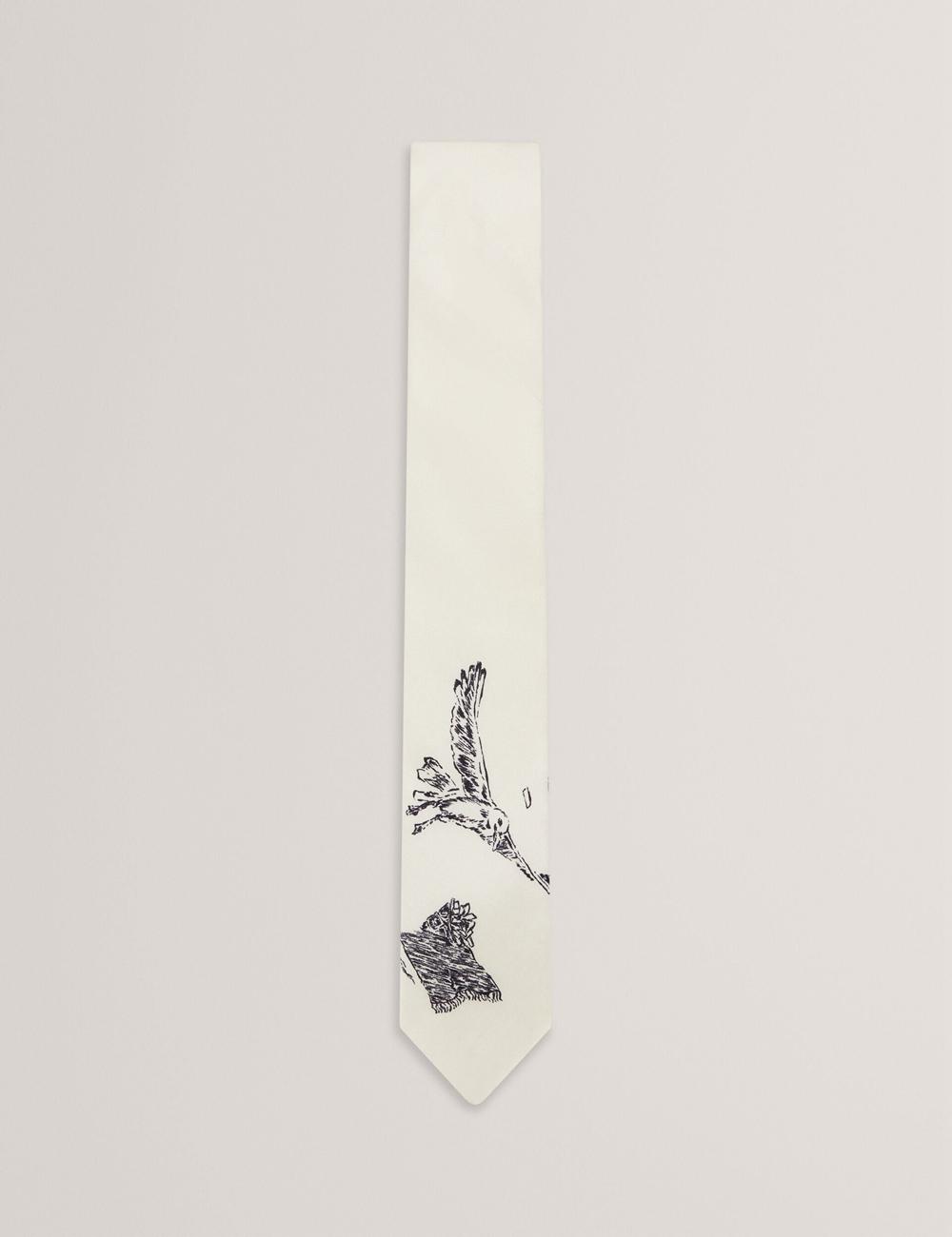 Ecru Ted Baker BENHALL - Seagull Graphic Silk Men Ties | Canada  AGL-540236