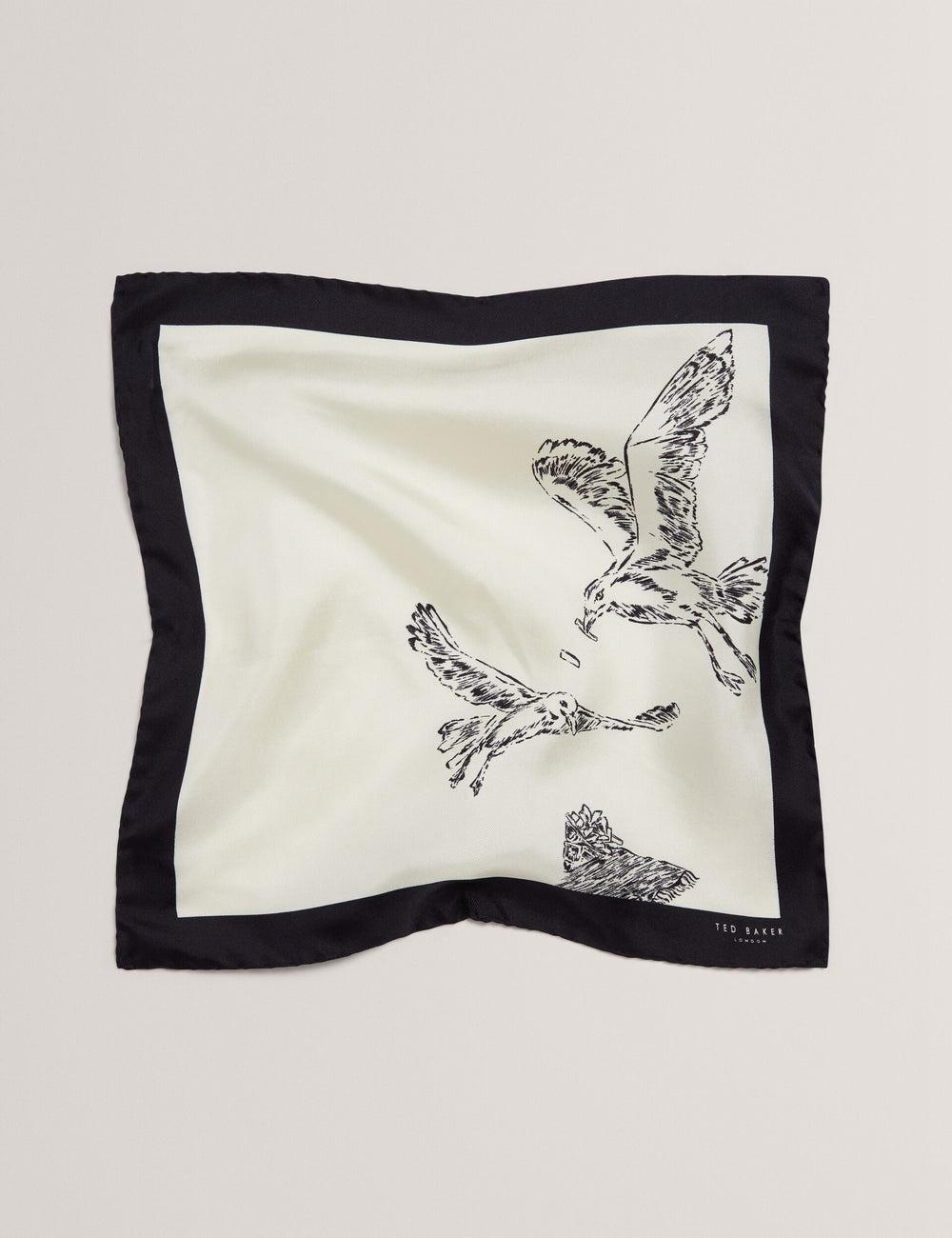 Ecru Ted Baker BENHALP - Seagull Graphic Silk Pocket Men Pocket Squares | Canada  SXW-167945