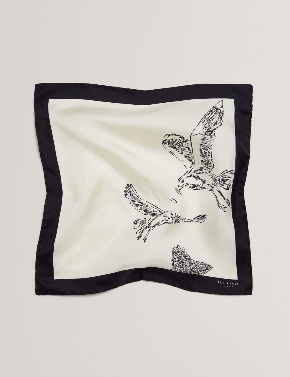 Ecru Ted Baker BENHALP - Seagull Graphic Silk Pocket Men Pocket Squares | Canada  SXW-167945