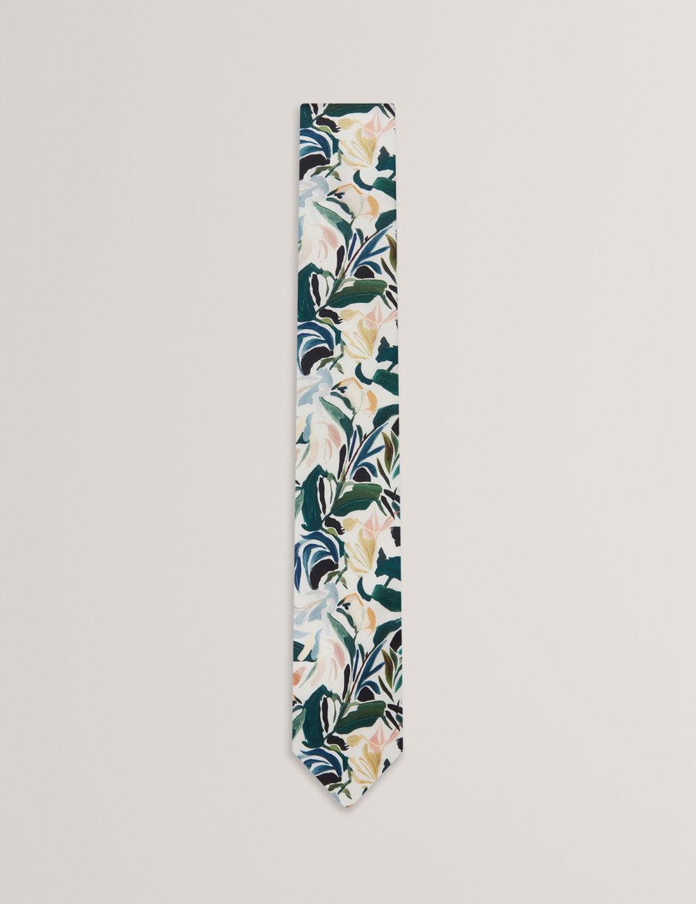Ecru Ted Baker BOYTONN - Painted Floral Print Silk Men Ties | Canada  FGR-143652