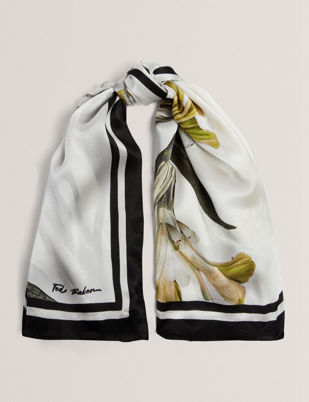 Ecru Ted Baker IRISSI - Floral Graphic Print Square Silk Women Scarves | Canada  RGB-076952