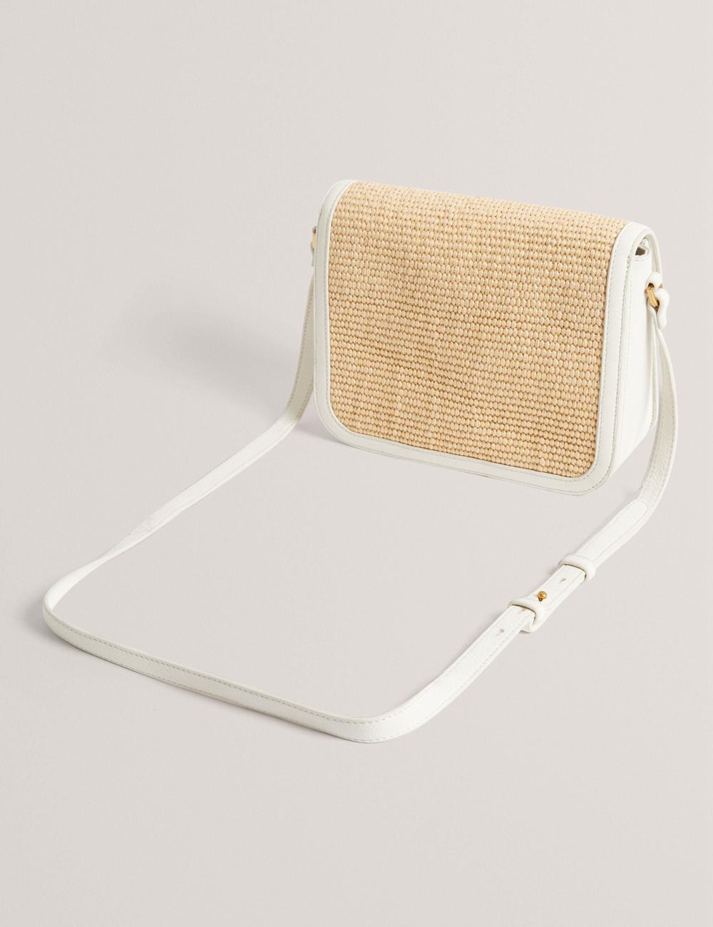 Ecru Ted Baker KKASSIA - Faux Raffia Twist Lock Crossbody Satchel Women Satchel Bags | Canada  GKY-907521