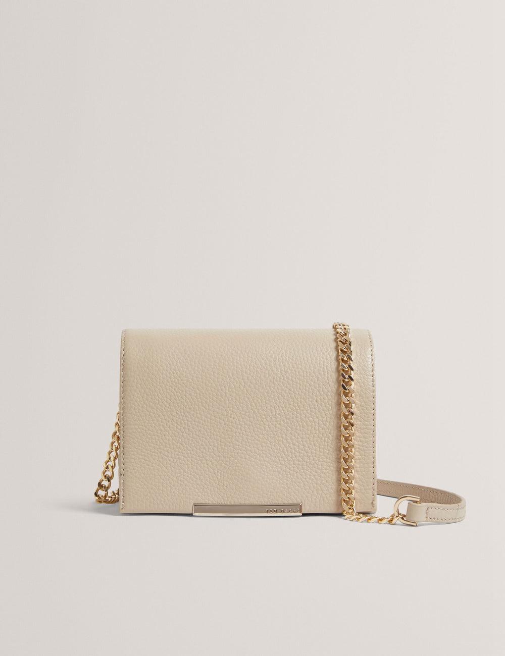 Ecru Ted Baker ROUSEN - Bar Detail Fold Over Leather Women Crossbody Bags | Canada  PGS-240695