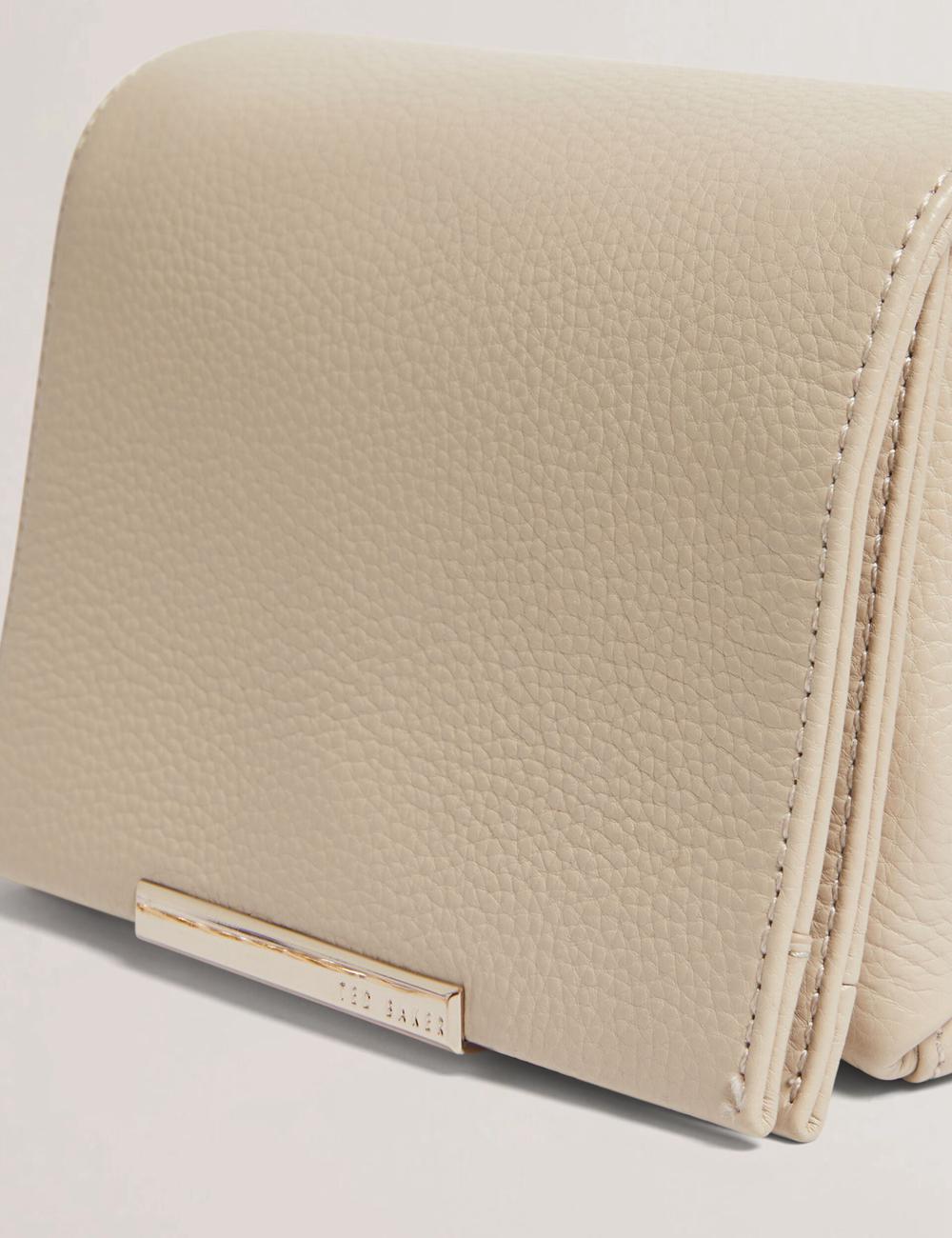 Ecru Ted Baker ROUSEN - Bar Detail Fold Over Leather Women Crossbody Bags | Canada  PGS-240695