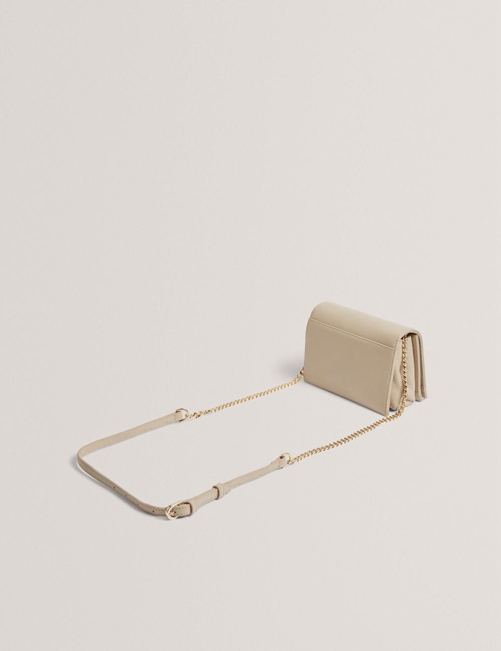 Ecru Ted Baker ROUSEN - Bar Detail Fold Over Leather Women Crossbody Bags | Canada  PGS-240695