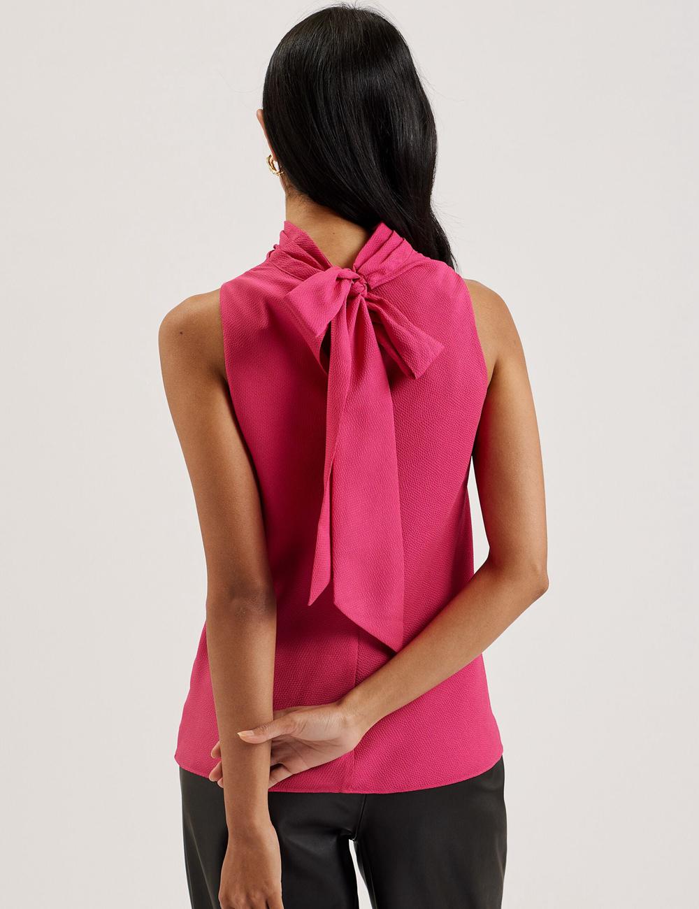 Fuchsia Ted Baker ANINI - Textured High Neck Sleeveless Top Women Blouses | Canada  SVL-240967