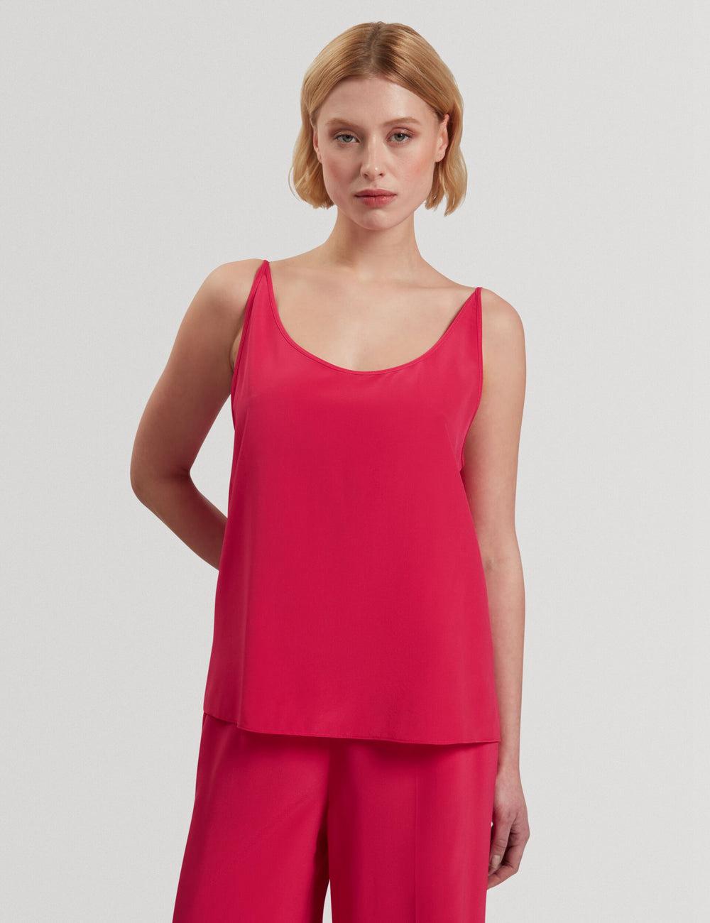 Fuchsia Ted Baker CADASA - Pure Silk Scoop Neck Cami Women Tops | Canada  VGQ-362098
