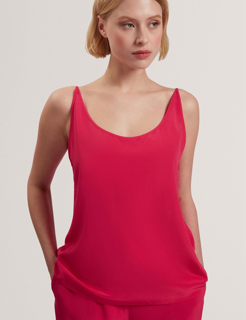 Fuchsia Ted Baker CADASA - Pure Silk Scoop Neck Cami Women Tops | Canada  VGQ-362098