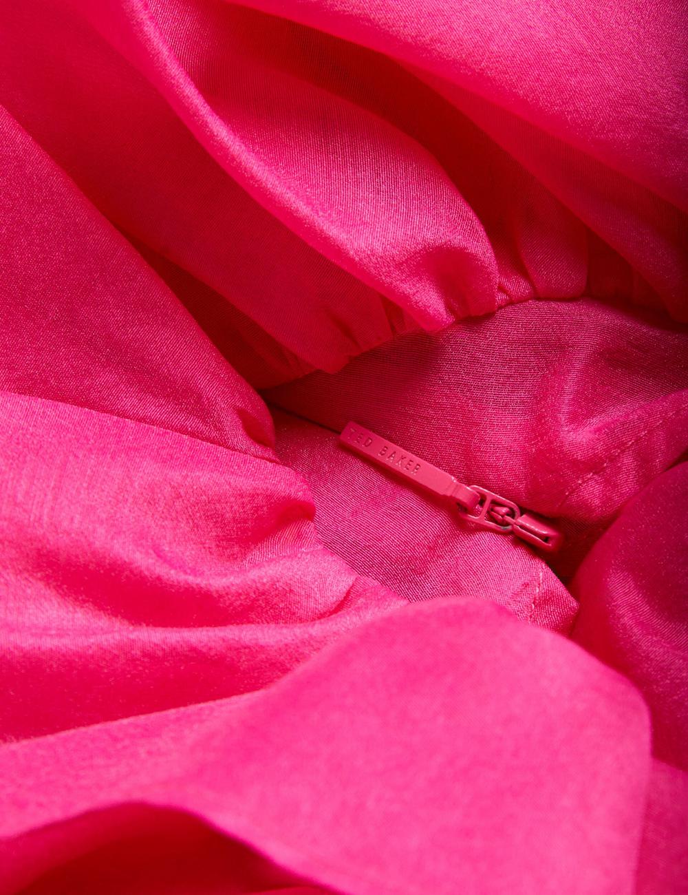 Fuchsia Ted Baker CALONDA - Oversized Frill Trim V-Neck Top Women Blouses | Canada  CXW-720893