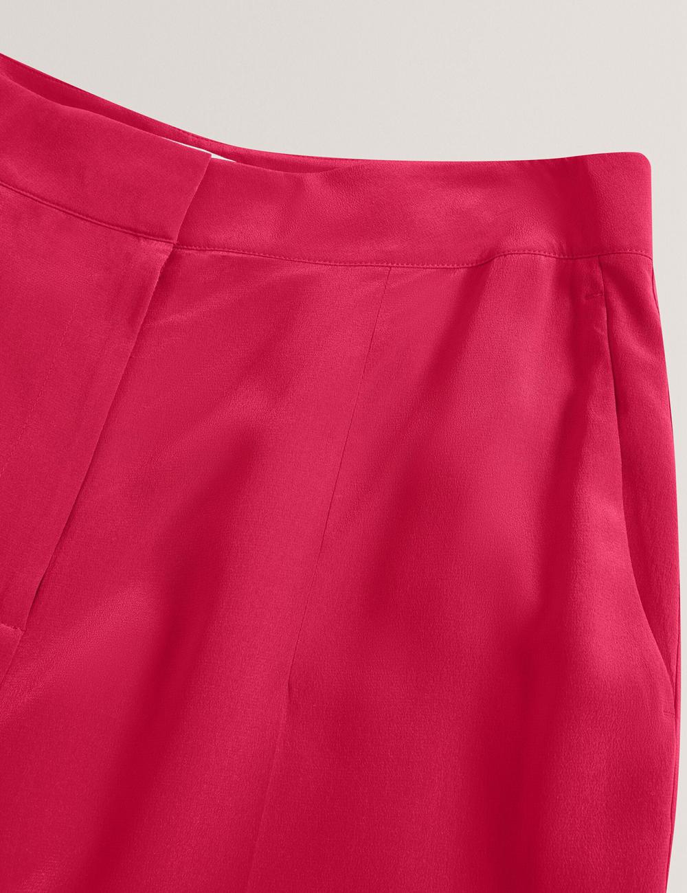 Fuchsia Ted Baker CARLOET - Silk Wide Leg Tailored Women Trousers | Canada  FOC-842076