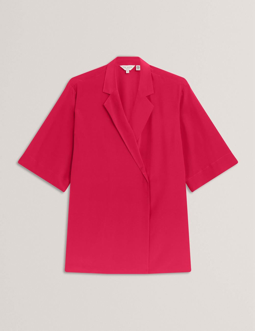 Fuchsia Ted Baker CARLOE - Silk Short Sleeve Women Blazers | Canada  LNV-278631