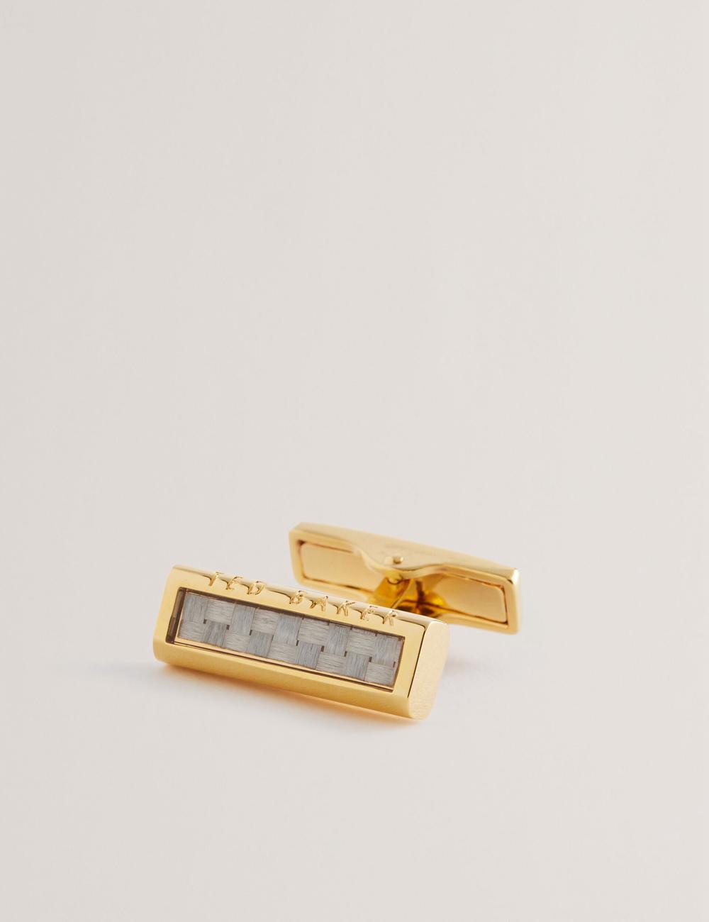 Gold Ted Baker CARBIE - Carbon Fibre Bar Metal Men Cufflinks | Canada  MGD-764281