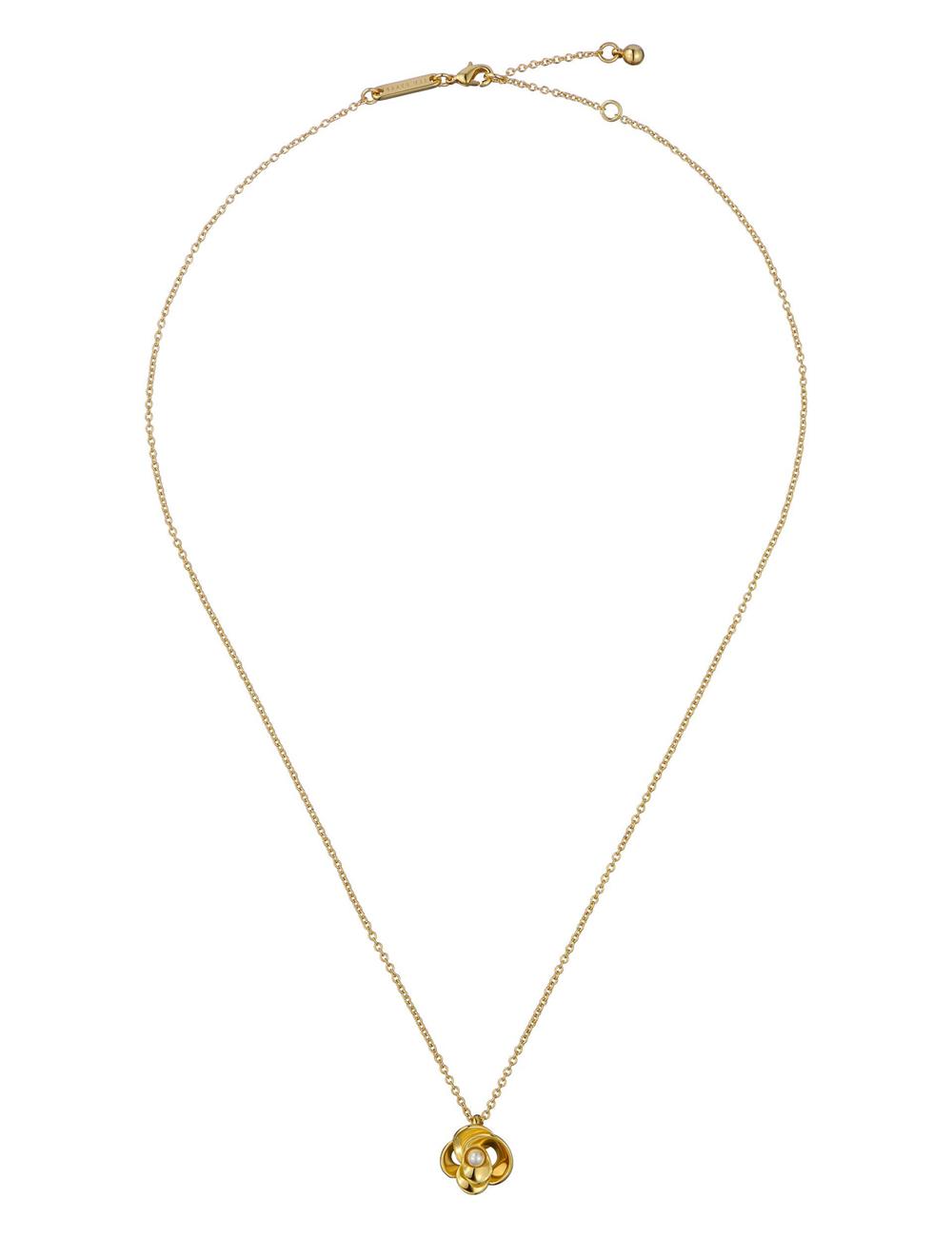 Gold Ted Baker FLORA - Pearl Detail Flower Pendant Women Necklaces | Canada  ZKO-783516