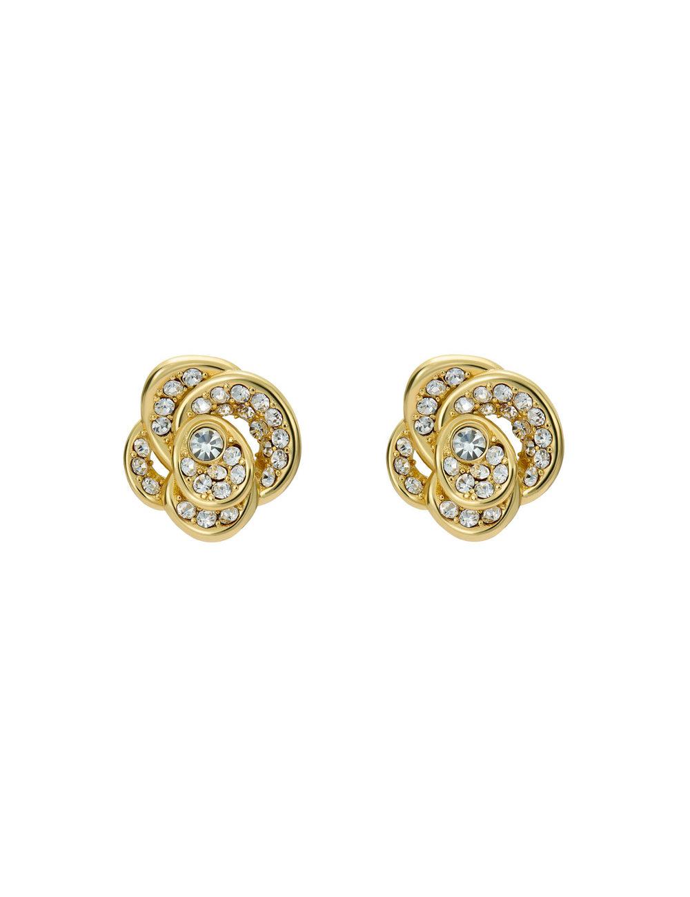 Gold Ted Baker FLORINE - Crystal Flower Stud Women Earrings | Canada  RSE-482796