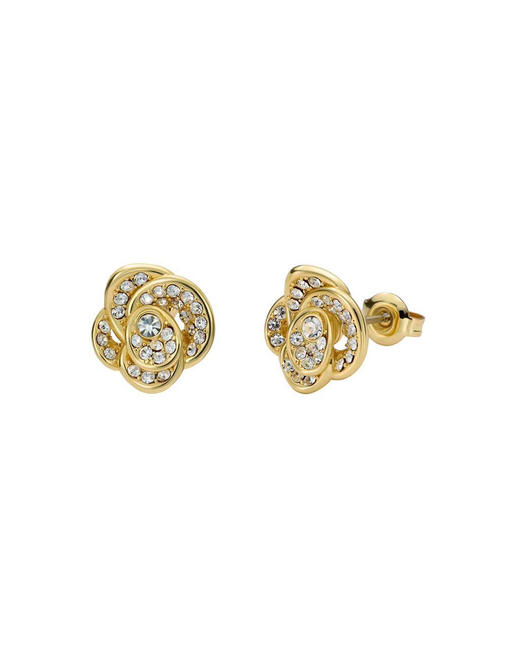 Gold Ted Baker FLORINE - Crystal Flower Stud Women Earrings | Canada  RSE-482796