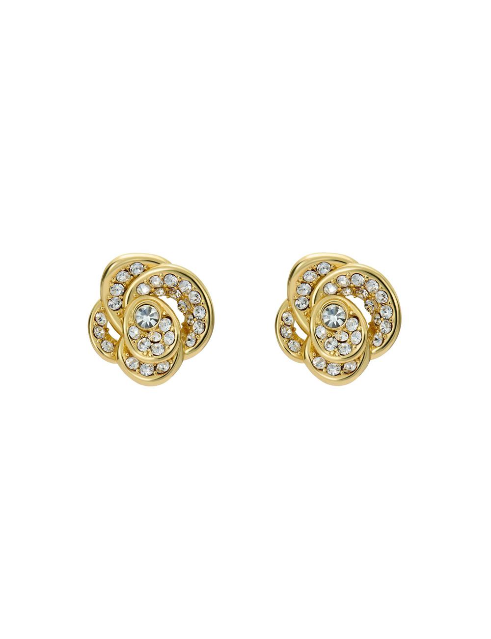 Gold Ted Baker FLORINE - Crystal Flower Stud Women Earrings | Canada  RSE-482796