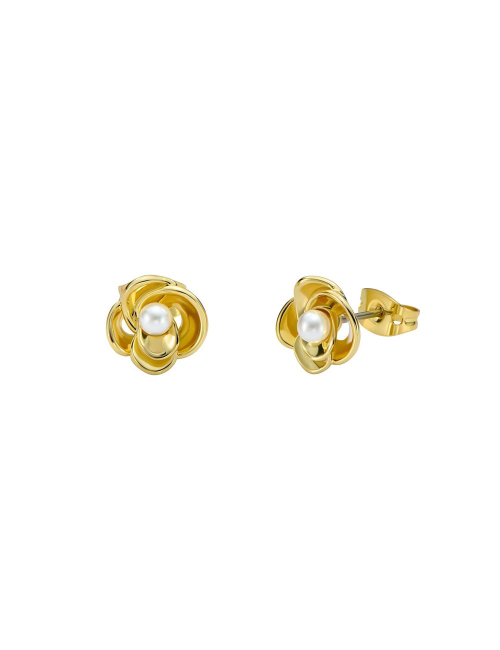 Gold Ted Baker FLO - Pearl Flower Stud Women Earrings | Canada  YBW-436721