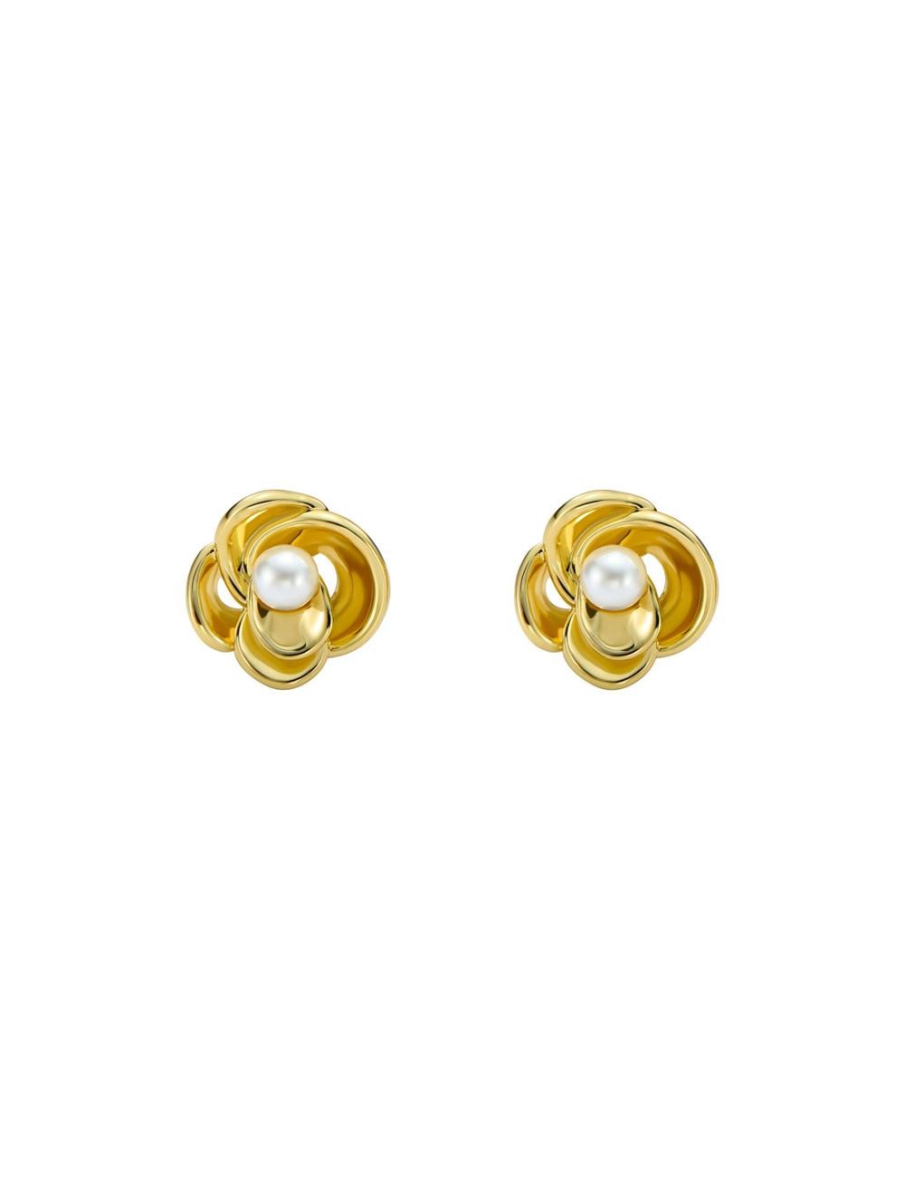 Gold Ted Baker FLO - Pearl Flower Stud Women Earrings | Canada  YBW-436721
